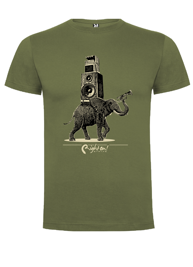 Play Loud Elefant Army Green t-shirt RightOn!